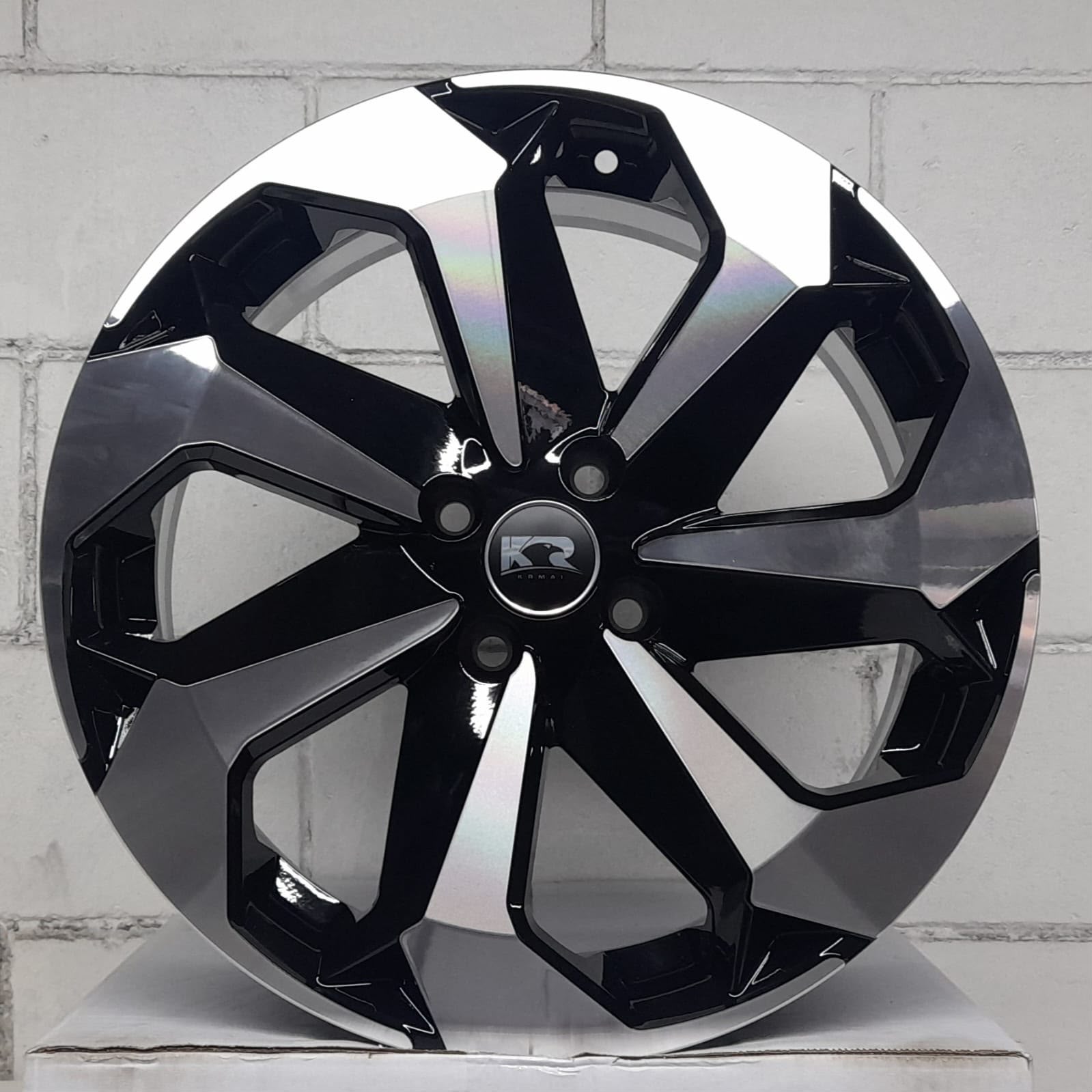 Roda esportiva KR aro 17 preta diamantada